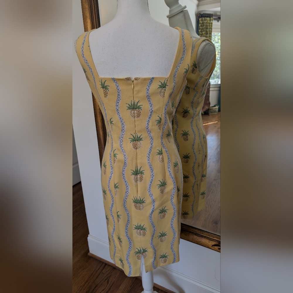 Maggy London Yellow Pineapple Print Mini Dress - Picture 4 of 8